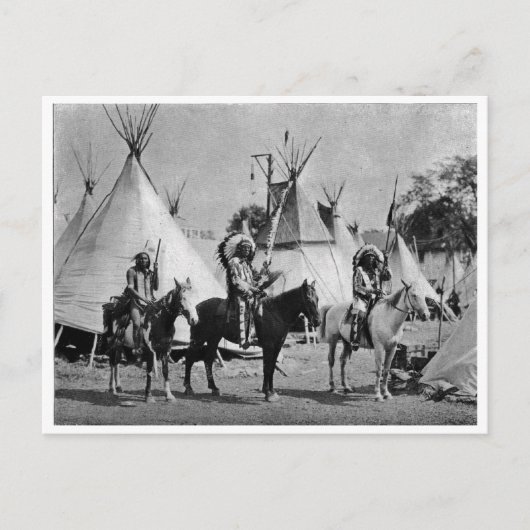 Carte Postale Portrait Vintage amérindien (Devant)