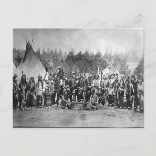 Carte Postale Portrait Vintage amérindien (Devant)