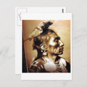 Carte Postale Portrait Vintage amérindien (Devant / Derrière)