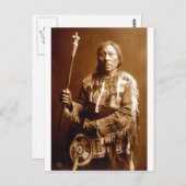 Carte Postale Portrait Vintage amérindien (Devant / Derrière)