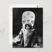 Carte Postale Portrait Vintage amérindien (Devant / Derrière)