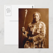 Carte Postale Portrait Vintage amérindien (Devant / Derrière)