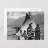 Carte Postale Portrait Vintage amérindien (Devant / Derrière)