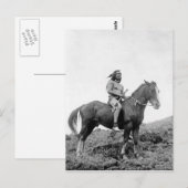 Carte Postale Portrait Vintage amérindien (Devant / Derrière)