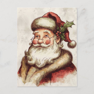 Carte Postale Portrait Vintage de Père Noël