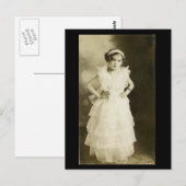 Carte Postale Portrait vintage pour fille (Devant / Derrière)