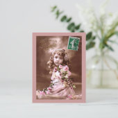 Carte Postale Portrait Vintage pour fille (Debout devant)