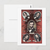 Carte Postale Portraits d'Abraham Lincoln Vintage (Devant / Derrière)