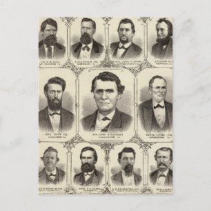 Carte Postale Portraits de John C Hall et du professeur JW Brads