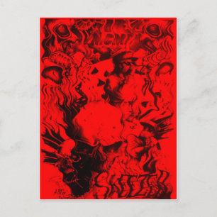 Carte Postale Portraits de musiciens de pop dans Vibrant rouge c