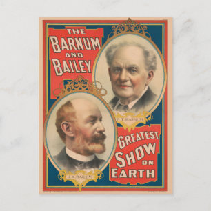 Carte Postale Portraits De P.T. Barnum Et J.A. Bailey