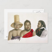 Carte Postale Portraits des chefs des îles Sandwich, de (Devant / Derrière)