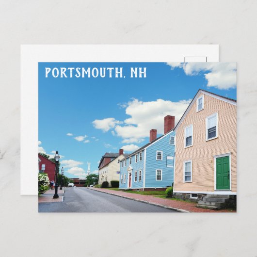Carte Postale Portsmouth New Hampshire Les Maisons Historiques H (Devant / Derrière)