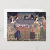 Carte Postale Portugaise mangeant un repas, Goa (Devant / Derrière)