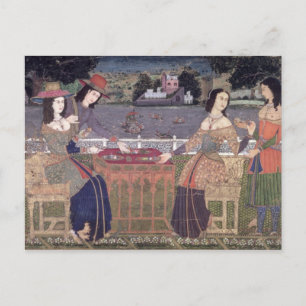 Carte Postale Portugaise mangeant un repas, Goa