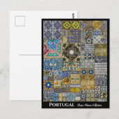 Carte postale Portugal en mosaïque colorée (Devant / Derrière)