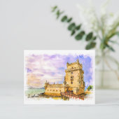 Carte Postale Portugal, Lisbonne - Tour de Belem (Debout devant)