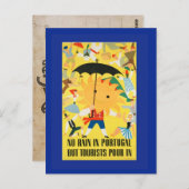 Carte postale Portugal Raining People (Devant / Derrière)