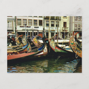 Carte Postale Portugal vintage, Aveiro, bateaux traditionnels,