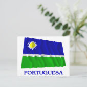 Carte Postale Portuguesa Waving Drapeau avec nom (Debout devant)