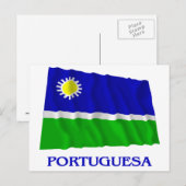 Carte Postale Portuguesa Waving Drapeau avec nom (Devant / Derrière)