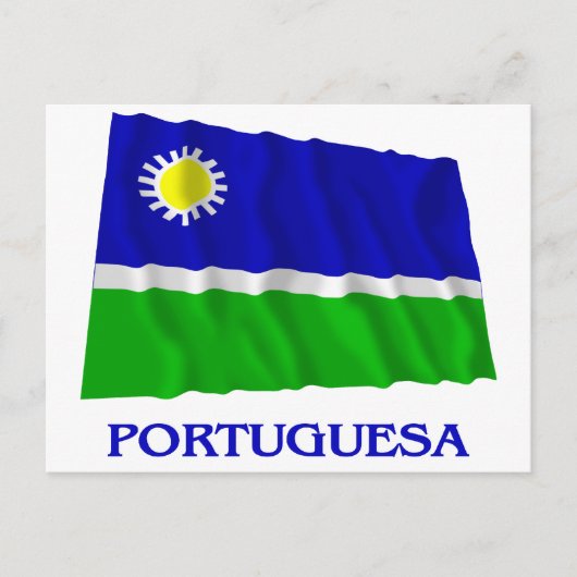 Carte Postale Portuguesa Waving Drapeau avec nom (Devant)