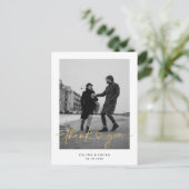 Carte Postale Pos de remerciement de mariage à l'écriture minima (Debout devant)