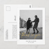 Carte Postale Pos de remerciement de mariage à l'écriture minima (Devant / Derrière)