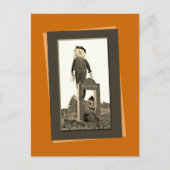 Carte Postale Pos photo Modèle de Halloween Scarecrow Sepia (Devant)