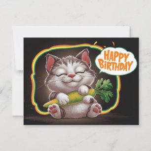 Carte Postale Poscards Happy Birthday Petit Chat 05