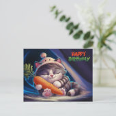 Carte Postale Poscards Happy Birthday Petit Chat 07 (Debout devant)