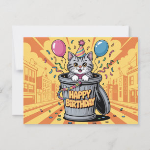Carte Postale Poscards Happy Birthday Petit Chat 11a