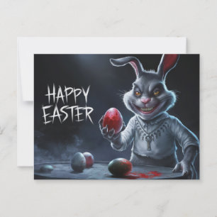 Carte Postale Poscards Happy Easter Lapin Oeuf Horror 09