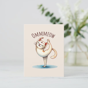 Carte Postale Pose de yoga de chat - Miaou