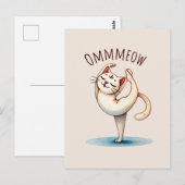 Carte Postale Pose de yoga de chat - Miaou (Devant / Derrière)