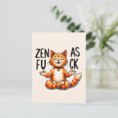 Carte Postale Pose de Yoga de chat - Zen (Debout devant)