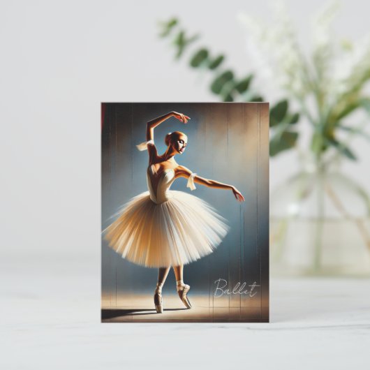 Carte Postale Pose élégante danseuse de ballet (Debout devant)