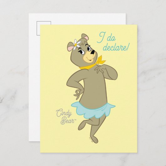 Carte Postale Pose Joueuse de Cindy Bear (Devant / Derrière)