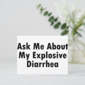 Carte Postale Posez-Moi Des Questions Sur Ma Diarrhée Explosive (Debout devant)