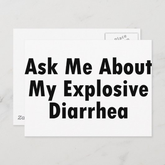 Carte Postale Posez-Moi Des Questions Sur Ma Diarrhée Explosive (Devant / Derrière)