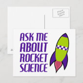Carte Postale Posez-moi des questions sur Rocket Science (Devant / Derrière)