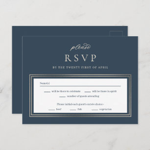 Carte Postale Posh Border Wedding RSVP Réponse Card