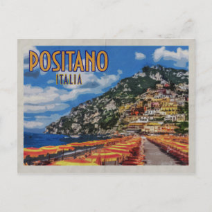 Carte Postale Positano Adresse de retour Vintage voyage en détre