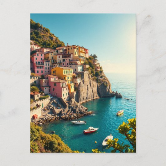Carte Postale Positano Côte Amalfi Retro Voyage Cliffside (Devant)