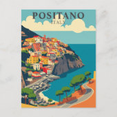 Carte Postale Positano, Italie Côte Vintage (Devant)