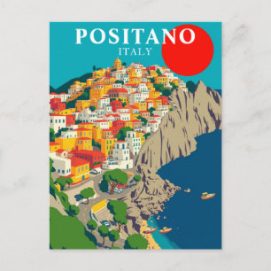 Carte Postale Positano, Italie Lever de soleil vintage