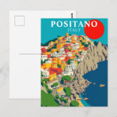 Carte Postale Positano, Italie Vintage Sunrise (Devant / Derrière)
