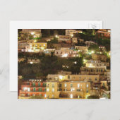 Carte Postale Positano la nuit - Maisons sur la colline (Devant / Derrière)