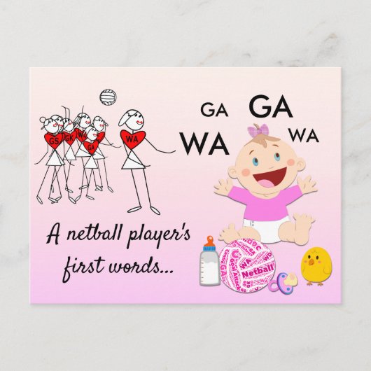 Carte Postale Positions des joueurs Thème amusant Quote Netball (Devant)
