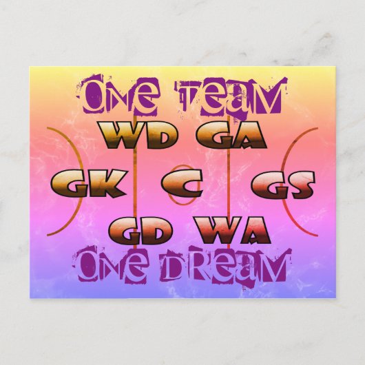 Carte Postale Positions Netball Slogan Inspirationnel (Devant)
